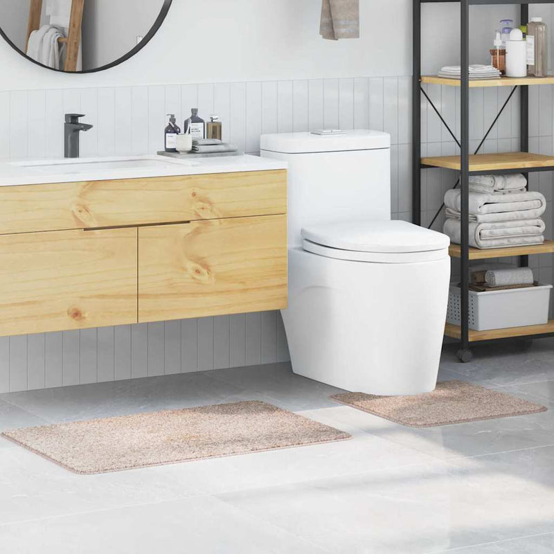 vidaXL Fürdőszoba szőnyeg 2 pcs Krém 50 x 50 cm Polipropilén