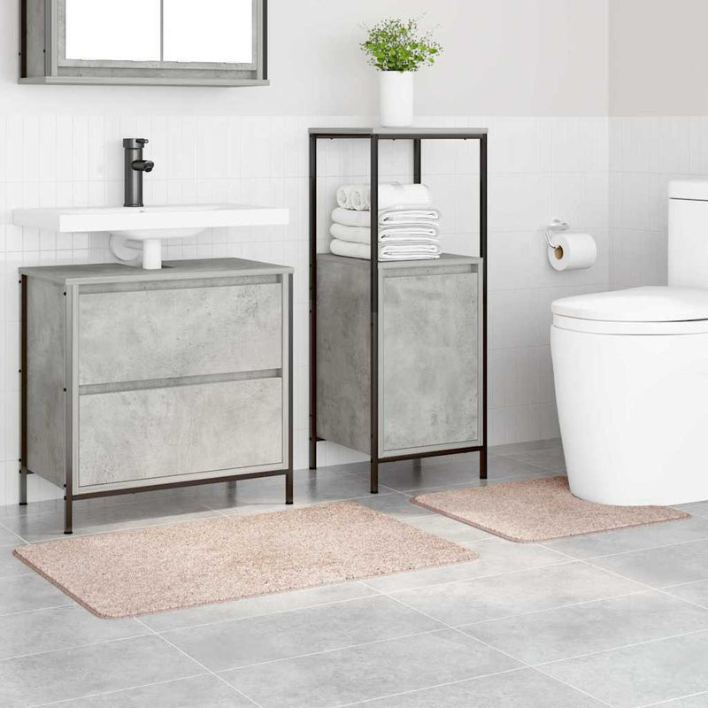 vidaXL Fürdőszoba szőnyeg 2 pcs Krém 50 x 50 cm Polipropilén