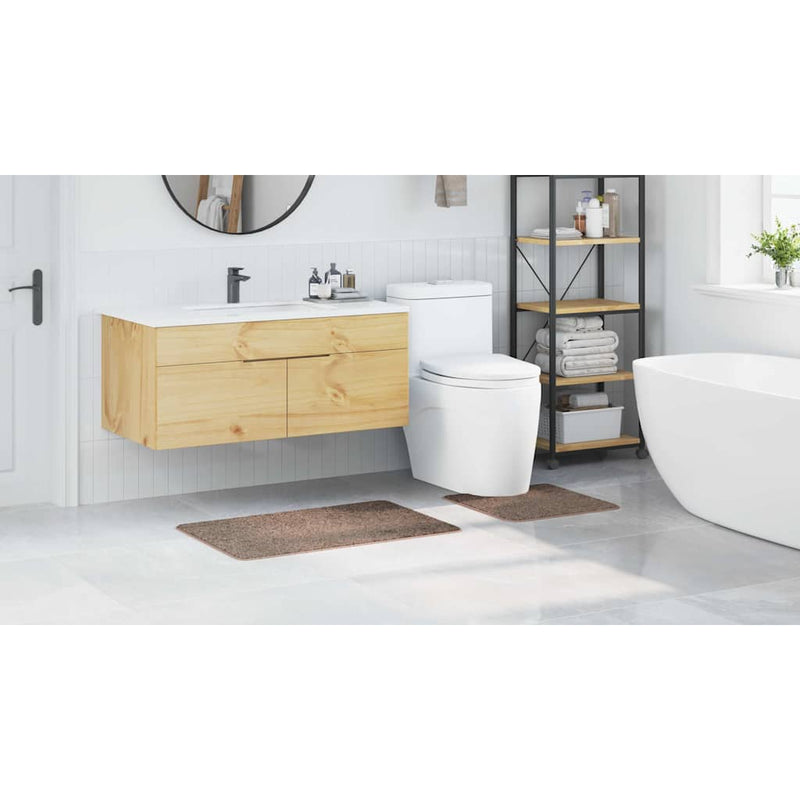 vidaXL Fürdőszoba szőnyeg 2 pcs Barna 50 x 50 cm Polipropilén