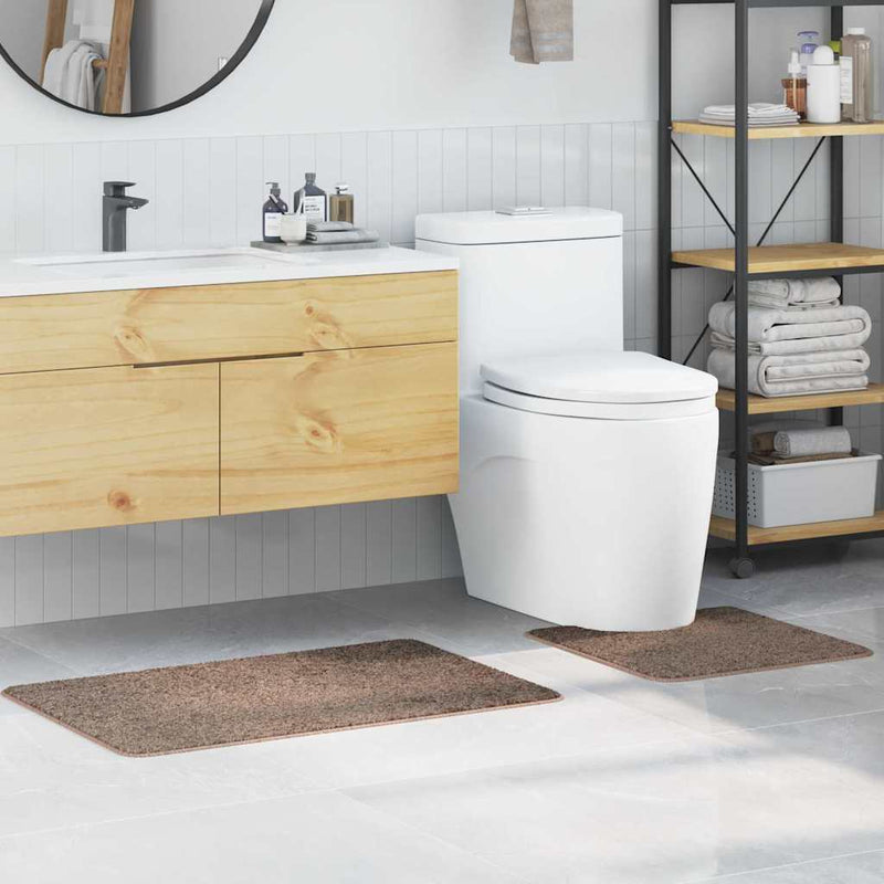 vidaXL Fürdőszoba szőnyeg 2 pcs Barna 50 x 50 cm Polipropilén