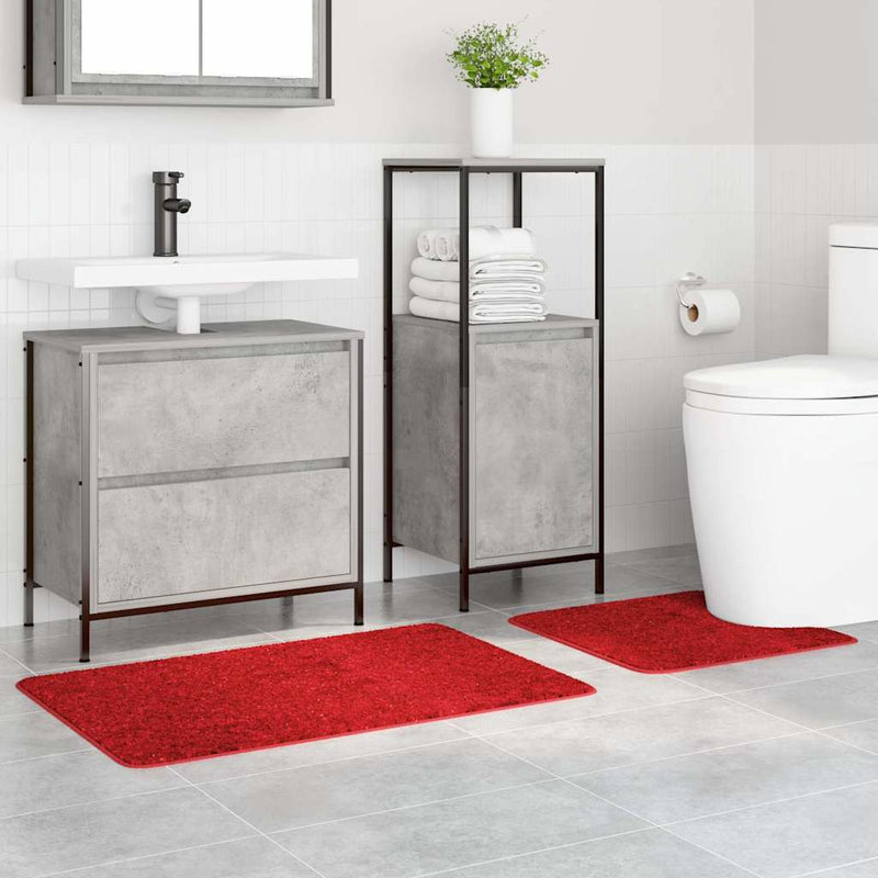 vidaXL Fürdőszoba szőnyeg 2 pcs Piros 50 x 50 cm Polipropilén