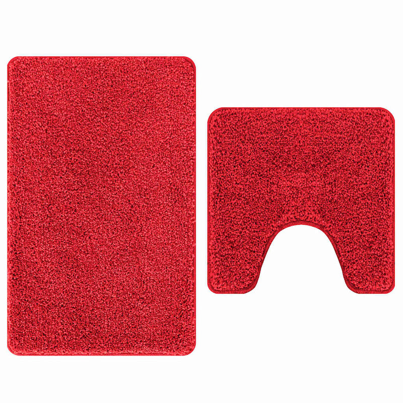 vidaXL Fürdőszoba szőnyeg 2 pcs Piros 50 x 50 cm Polipropilén