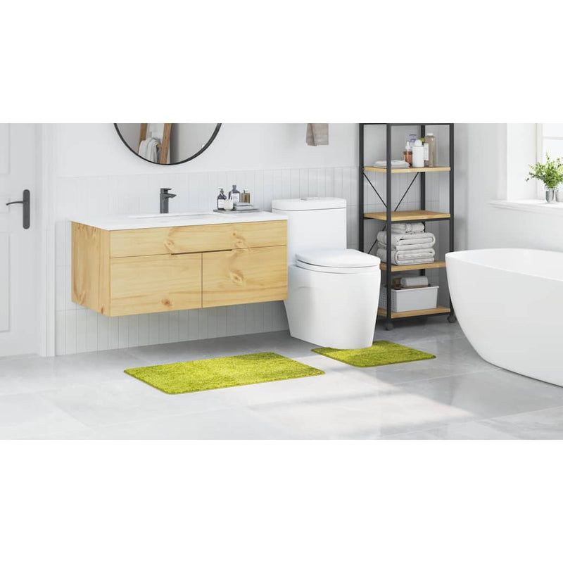 vidaXL Fürdőszoba szőnyeg 2 pcs Világos zöld 50 x 50 cm Polipropilén