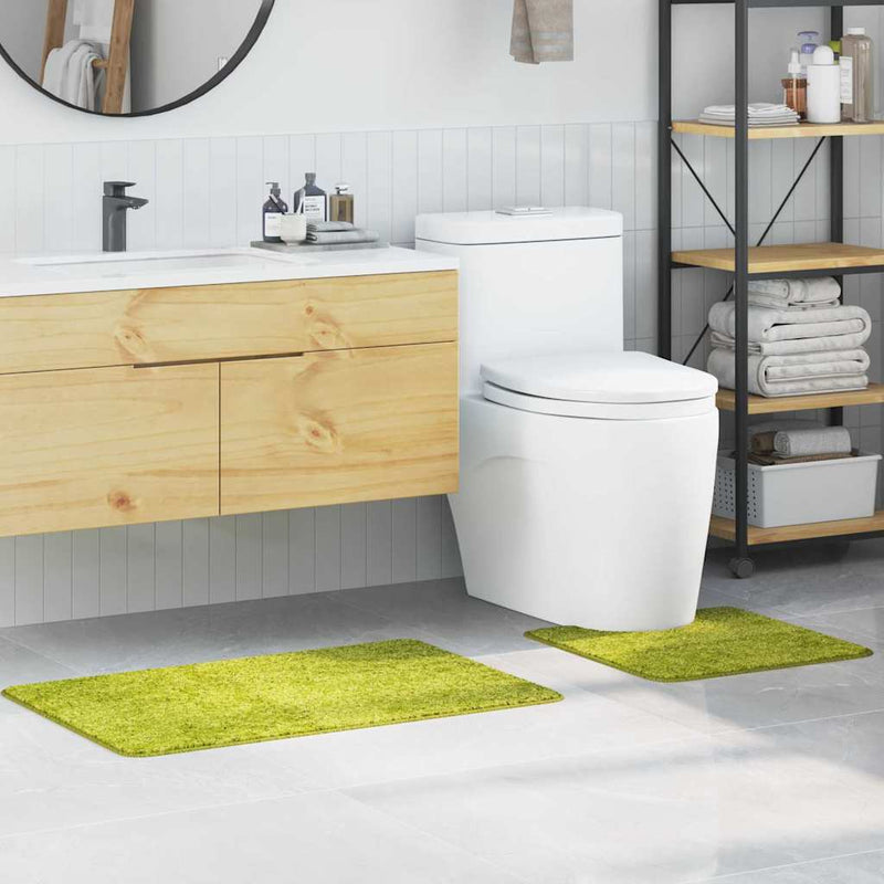 vidaXL Fürdőszoba szőnyeg 2 pcs Világos zöld 50 x 50 cm Polipropilén