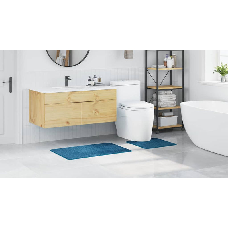 vidaXL Fürdőszoba szőnyeg 2 pcs Kék 50 x 50 cm Polipropilén