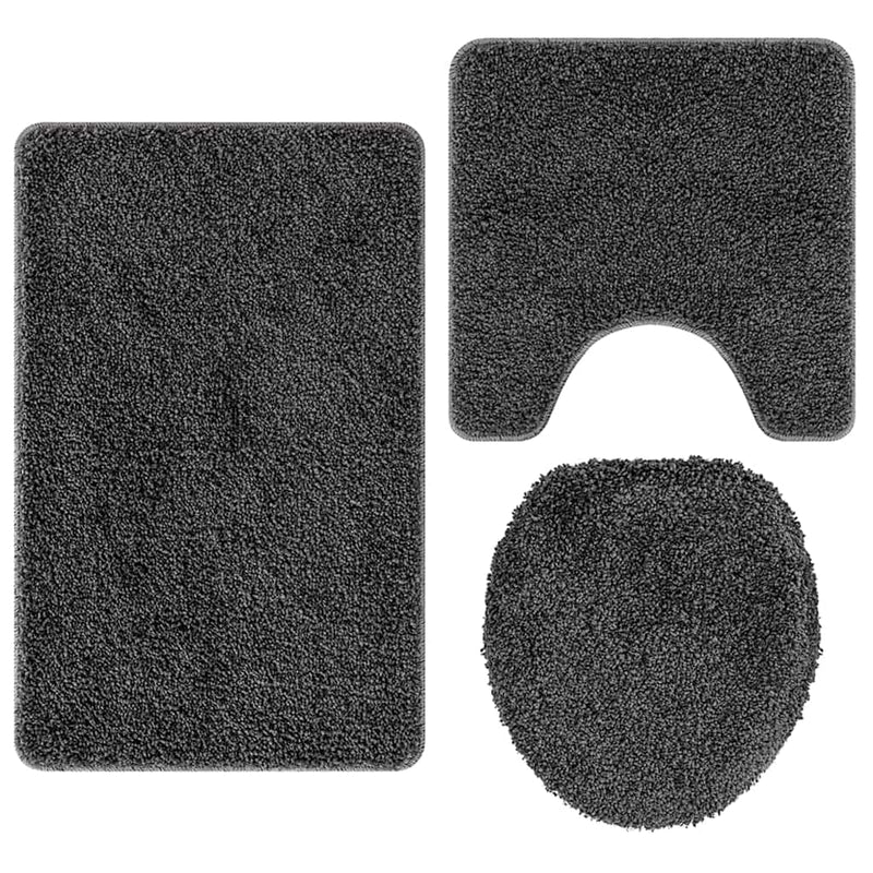 vidaXL Fürdőszoba szőnyeg 3 pcs Sötétszürke 50 x 50 cm Polipropilén