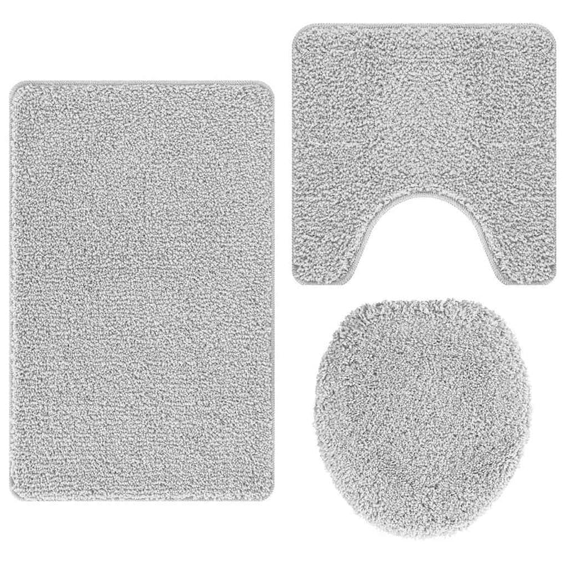 vidaXL Fürdőszoba szőnyeg 3 pcs Szürke 50 x 50 cm Polipropilén
