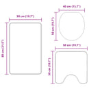 vidaXL Csúszásmentes fürdőszőnyeg készlet 3 pcs Szürke PP