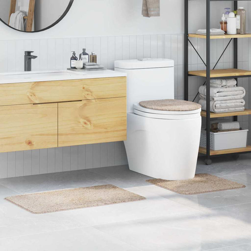 vidaXL Fürdőszoba szőnyeg 3 pcs Krém 50 x 50 cm Polipropilén