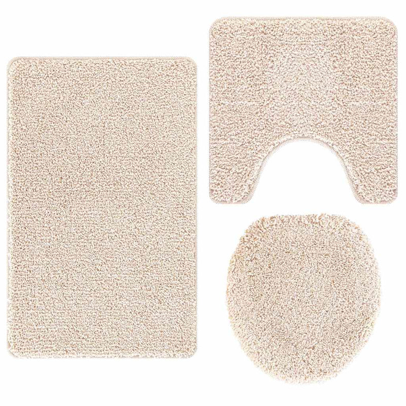 vidaXL Fürdőszoba szőnyeg 3 pcs Krém 50 x 50 cm Polipropilén