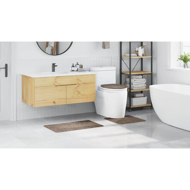 vidaXL Fürdőszoba szőnyeg 3 pcs Barna 50 x 50 cm Polipropilén