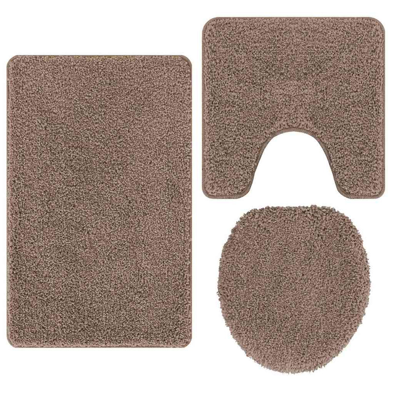 vidaXL Fürdőszoba szőnyeg 3 pcs Barna 50 x 50 cm Polipropilén