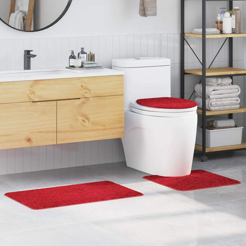 vidaXL Fürdőszoba szőnyeg 3 pcs Piros 50 x 50 cm Polipropilén