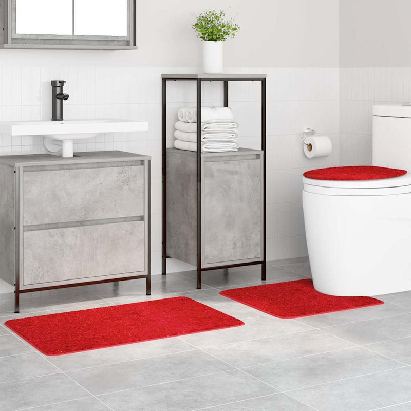 vidaXL Fürdőszoba szőnyeg 3 pcs Piros 50 x 50 cm Polipropilén