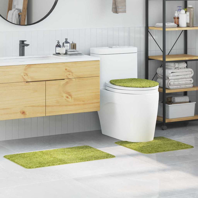 vidaXL Fürdőszoba szőnyeg 3 pcs Zöld 50 x 50 cm Polipropilén
