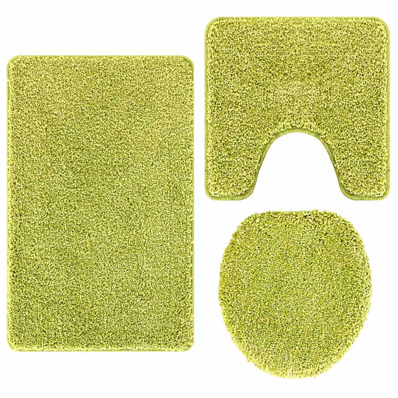 vidaXL Fürdőszoba szőnyeg 3 pcs Zöld 50 x 50 cm Polipropilén
