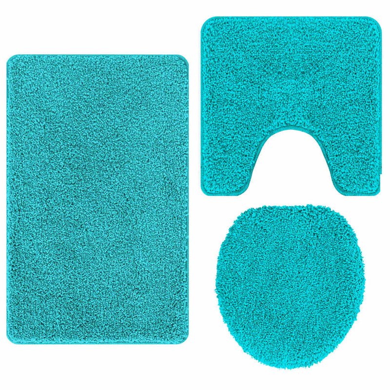 vidaXL Fürdőszoba szőnyeg 3 pcs Türkiz 50 x 50 cm Polipropilén