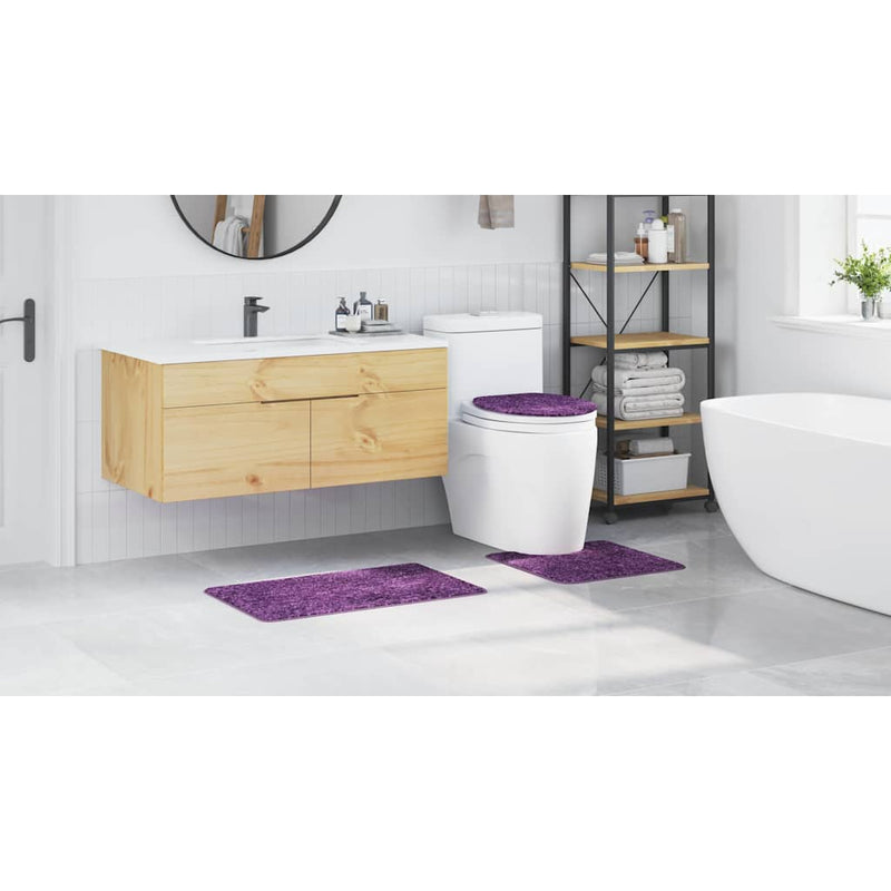 vidaXL Fürdőszoba szőnyeg 3 pcs Lila 50 x 50 cm Polipropilén