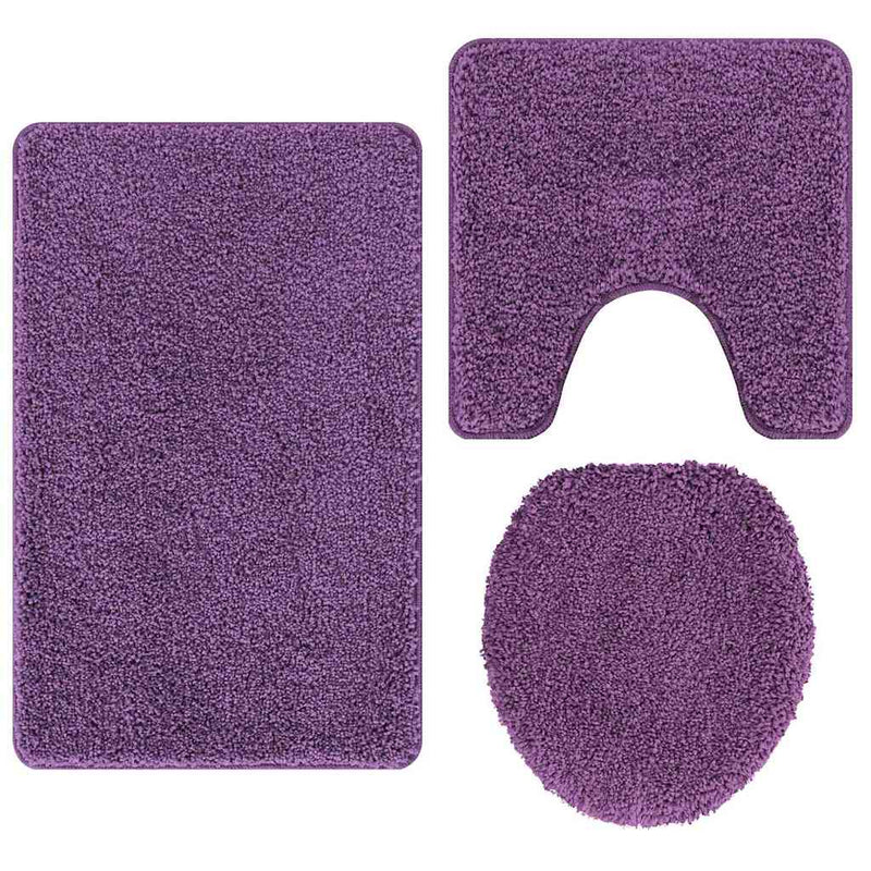 vidaXL Fürdőszoba szőnyeg 3 pcs Lila 50 x 50 cm Polipropilén