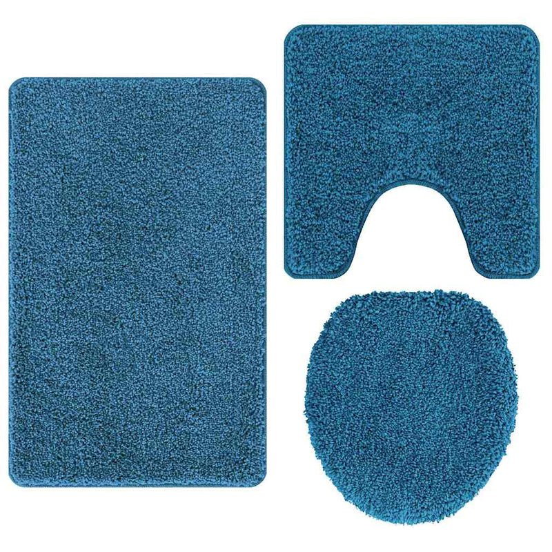 vidaXL Fürdőszoba szőnyeg 3 pcs Kék 50 x 50 cm Polipropilén