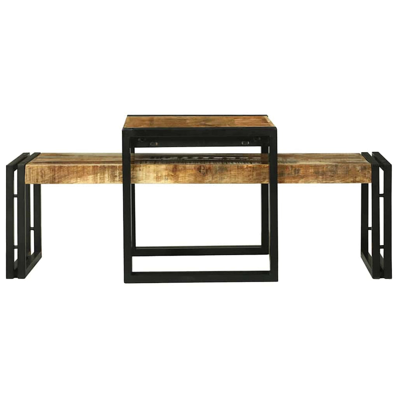 vidaXL Dohányzóasztal 2 pcs Barna 48 x 40 x 40 cm tömör mangófa