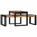 vidaXL Dohányzóasztal 2 pcs Barna 48 x 40 x 40 cm tömör akácfa