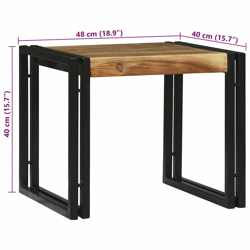 vidaXL Dohányzóasztal 2 pcs Barna 48 x 40 x 40 cm tömör akácfa