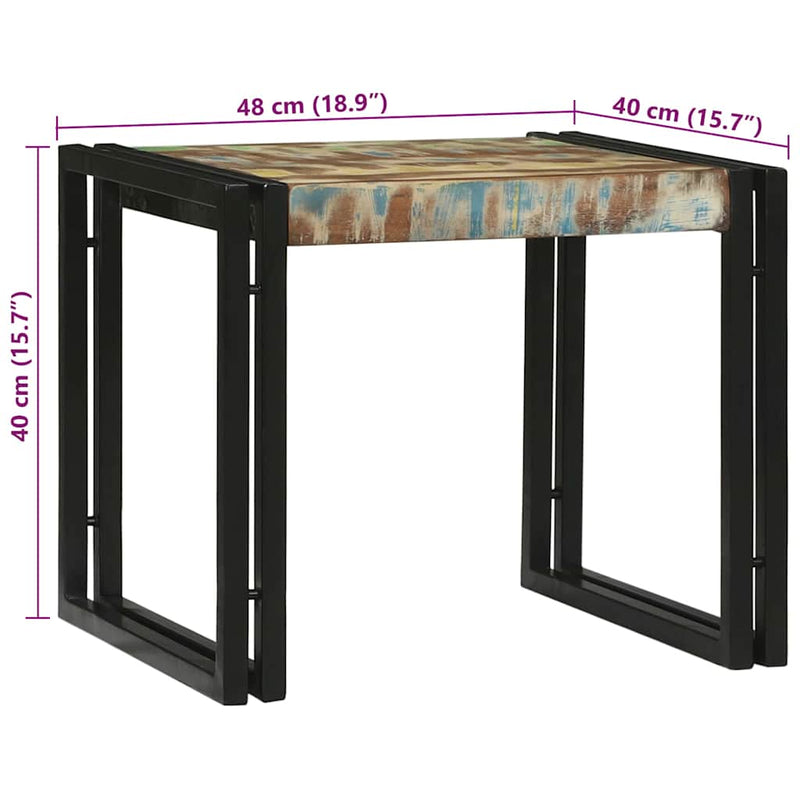 vidaXL Dohányzóasztal 2 pcs Sokszínű tömör újrahasznosított fa