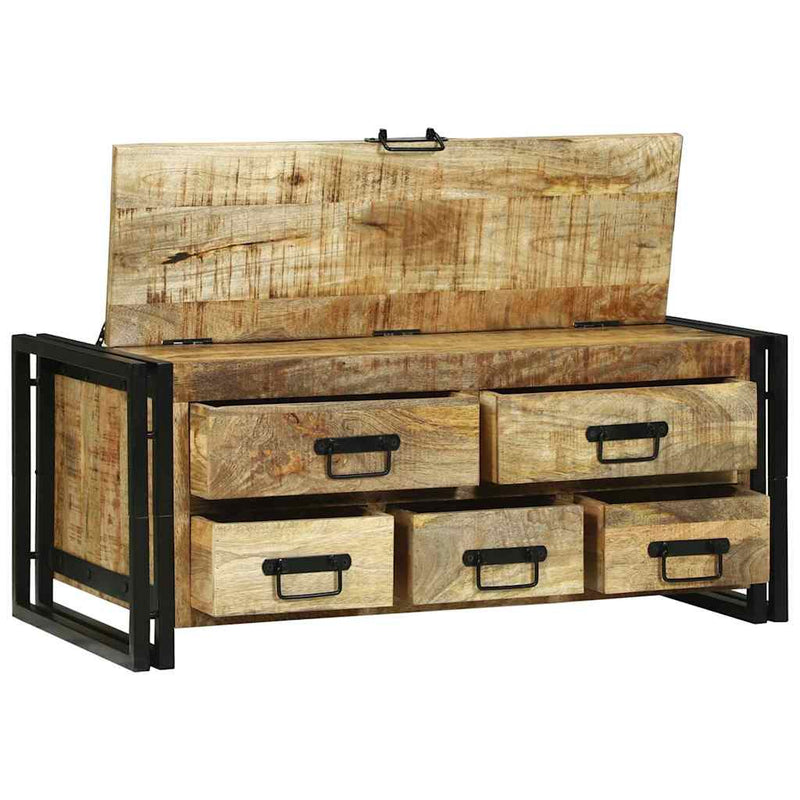 vidaXL Dohányzóasztal Barna 90 x 50 x 38 cm Tömör nyers mangófa