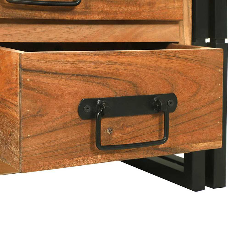 vidaXL Dohányzóasztal with Drawer Barna 90 x 50 x 38 cm tömör akácfa