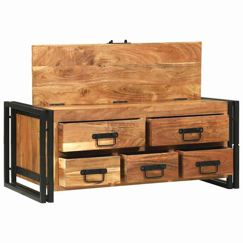 vidaXL Dohányzóasztal with Drawer Barna 90 x 50 x 38 cm tömör akácfa