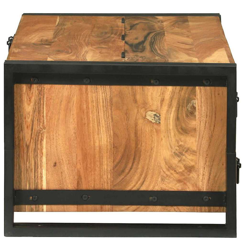 vidaXL Dohányzóasztal with Drawer Barna 90 x 50 x 38 cm tömör akácfa