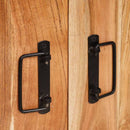 vidaXL Oldalszekrény ajtókkal Barna Tömör akácfa és fém