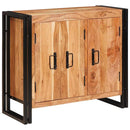 vidaXL Oldalszekrény ajtókkal Barna Tömör akácfa és fém
