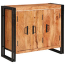 vidaXL Oldalszekrény ajtókkal Barna Tömör akácfa és fém