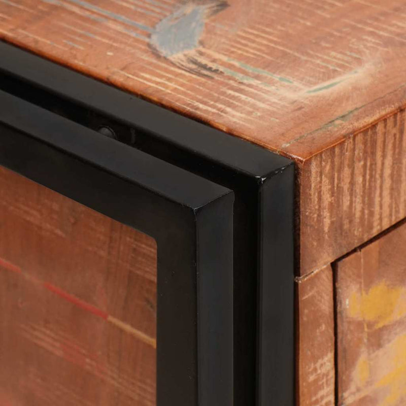 vidaXL Oldalszekrény ajtókkal Barna Tömör újrahasznosított fa és fém