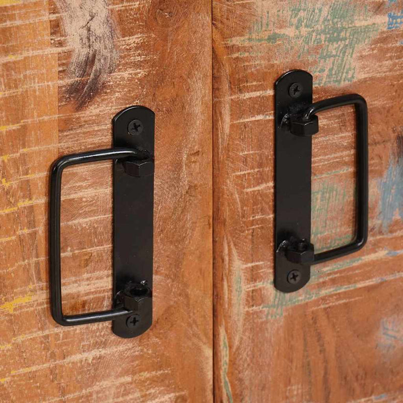 vidaXL Oldalszekrény ajtókkal Barna Tömör újrahasznosított fa és fém