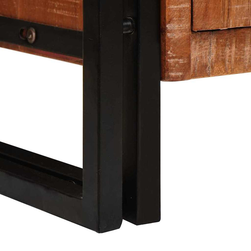 vidaXL Oldalszekrény ajtókkal Barna Tömör újrahasznosított fa és fém