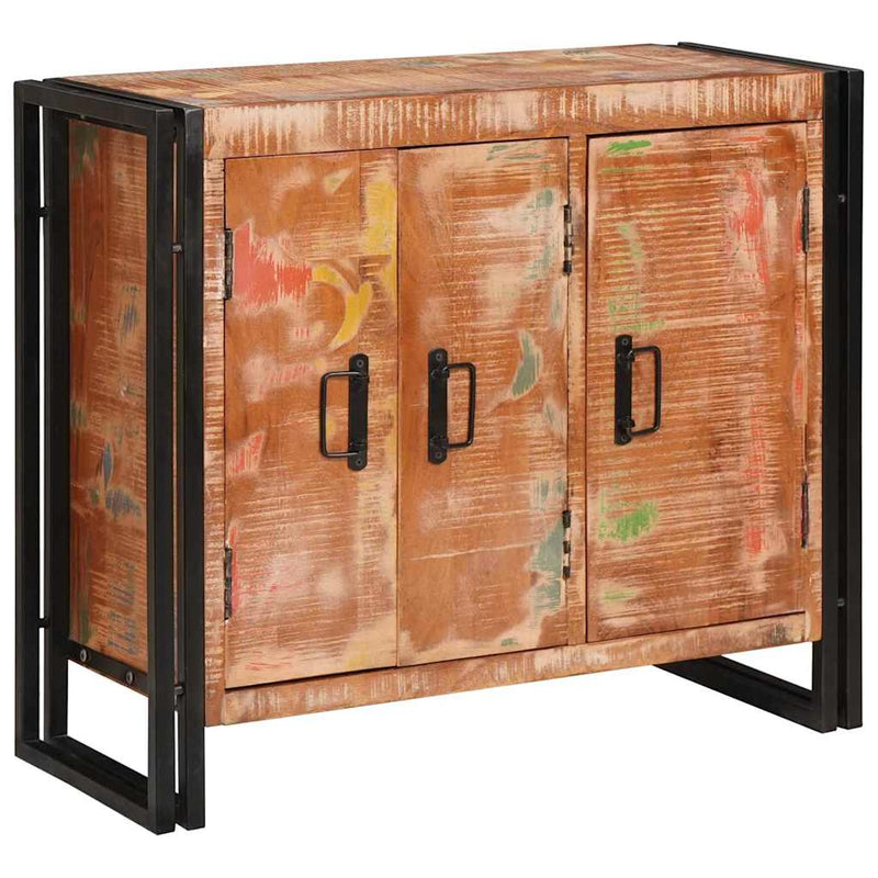 vidaXL Oldalszekrény ajtókkal Barna Tömör újrahasznosított fa és fém