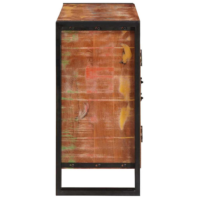 vidaXL Oldalszekrény ajtókkal Barna Tömör újrahasznosított fa és fém