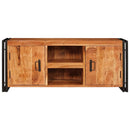 vidaXL TV szekrény polcokkal Barna 120 x 33 x 50 cm tömör akácfa
