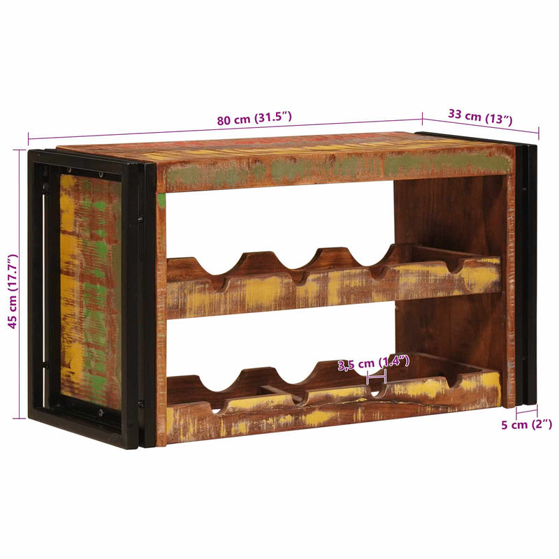 vidaXL Borágas Barna 100 x 45 x 33 cm Szilárd újrahasznosított fa