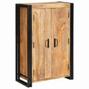 vidaXL Magas szekrény ajtókkal Barna Tömör rusztikus mangófából és fém