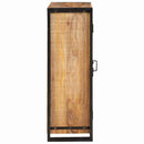 vidaXL Magas szekrény ajtókkal Barna Tömör rusztikus mangófából és fém