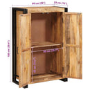 vidaXL Magas szekrény ajtókkal Barna Tömör rusztikus mangófából és fém