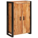 vidaXL Magas szekrény ajtókkal Barna Tömör akácfa és fém