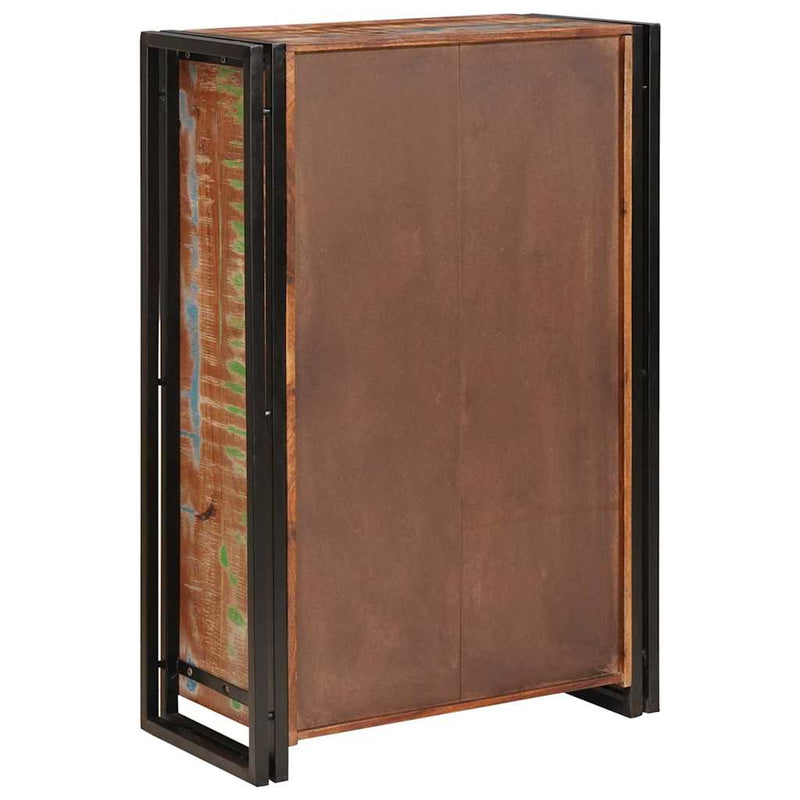 vidaXL Magas szekrény ajtókkal Barna Tömör újrahasznosított fa és fém