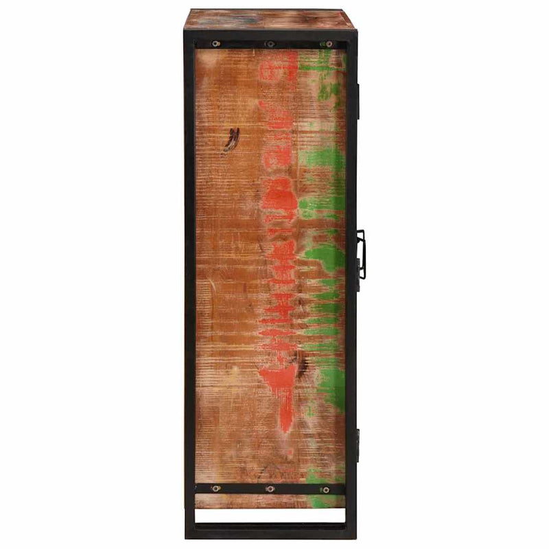 vidaXL Magas szekrény ajtókkal Barna Tömör újrahasznosított fa és fém