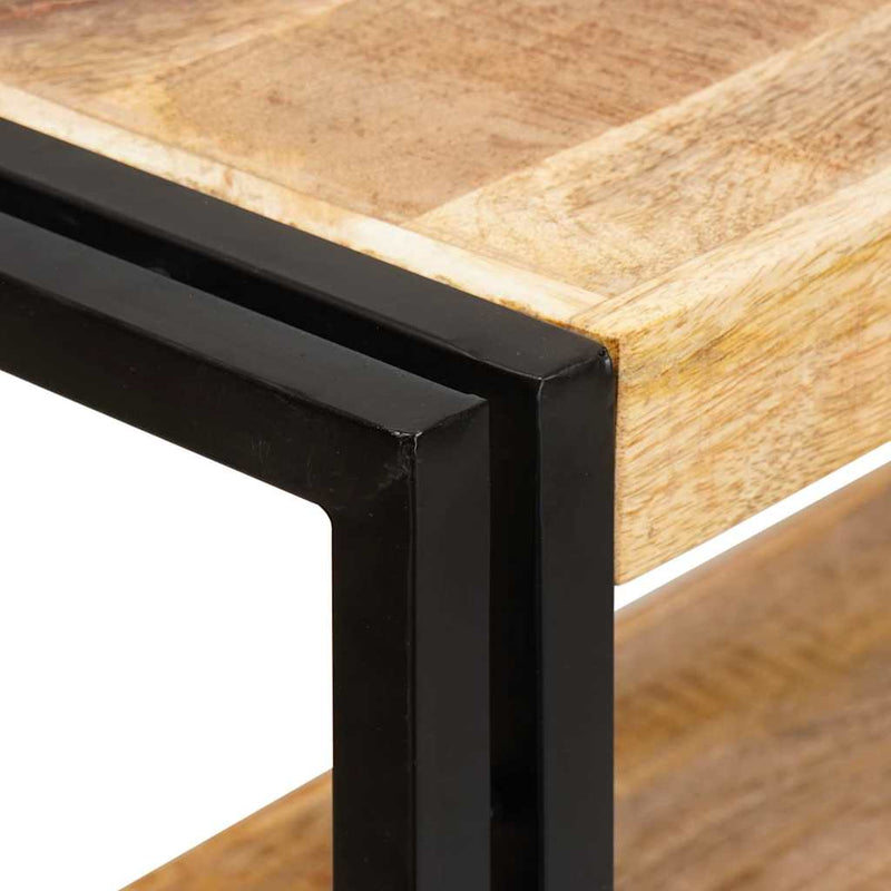 vidaXL Könyvespolc Ajtókkal Barna Masszív Durva Mangófának és Fém