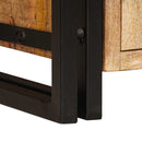 vidaXL Könyvespolc Ajtókkal Barna Masszív Durva Mangófának és Fém